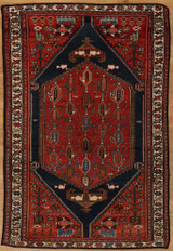 Antique Hand Knotted Malayer rug 3'3x4'9