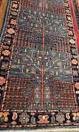 Ligh blue background, narrow and short runner 2'  x 6'1"