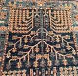 Blue background, narrow and short runner 1'10"  x 6'1"