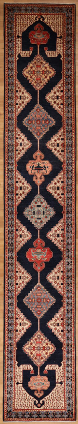 Geometric design hand woven long Runner 2'8" x 15'10"