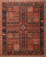 Bakhtiari design Hand Knotted room size rug 8'x9'10".