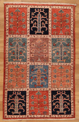 Bakhtiari design Hand-Knotted Small rug 3'x4'10".