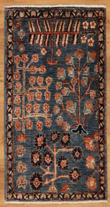 Blue background rug made in Pakistan 2'2"x3'
