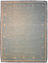 Modern Light blue Contemporary design Tibetan (wool & silk) 8'11 X 12'1 