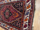 4' x 6' vantage Hand-knotted Persian Bakhtiari Rug.