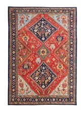 6' x 9' Hand-Knotted Pakistani Tribal Wool Rug