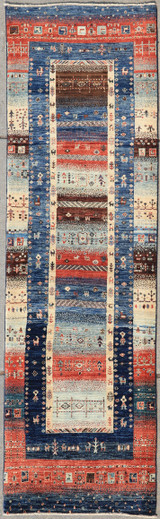3' x 9' Hand-Knotted Afghan Transitional Wool Runner
