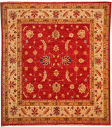 Traditional Red background traditional design Rug 6'2 x 6'11 