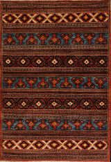 Transitional Colorful Transitional design Rug 3'5 x 5'1 