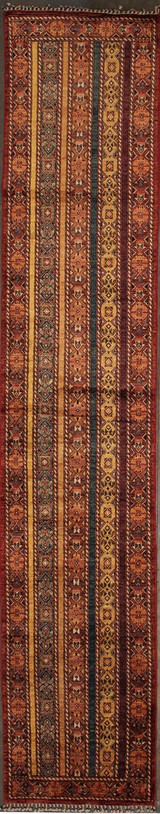 Transitional Multi color Transitional design runner 2'8 x 14'4 