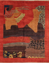 Modern Hand woven Abstract design Indian rug- Organic dyes 8'2 x 9'11 