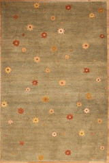 Modern Light green hand woven modern design rug 5'1 X 7'11 