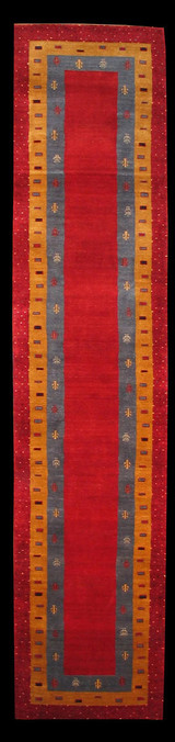 Contemporary Rugs Contemporary style hand-knotted Indian  runner 2'6 X 12' 