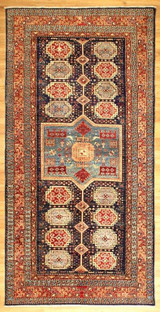 Runner Rugs Hand Knotted Geometric wide runner rug 5'1 X 9'8 