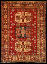 Tribal Rugs Hand Knotted Caucasian Kazak design carpet 4'2 X 5'7 