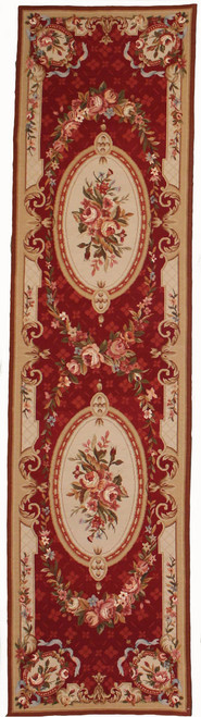 Traditional French Design Needlepoint Runner 2'6 x 10' 