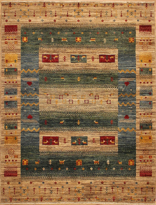 Transitional 5' x 6'8 Gabbeh style rug 