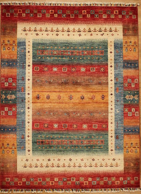 Transitional Gabbeh style rug 5'1 x 6'8 