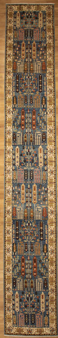 Runner Rugs Light blue long runner 2'6 x 17'4 