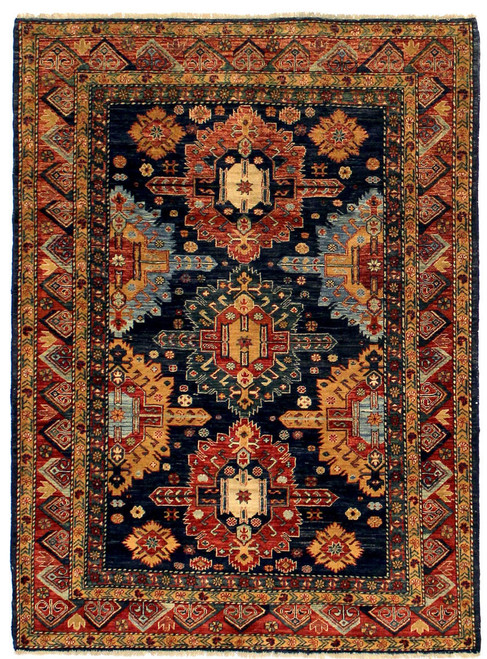 Caucasian Rugs Caucasian design Afghan rug-4'1 x 6' 