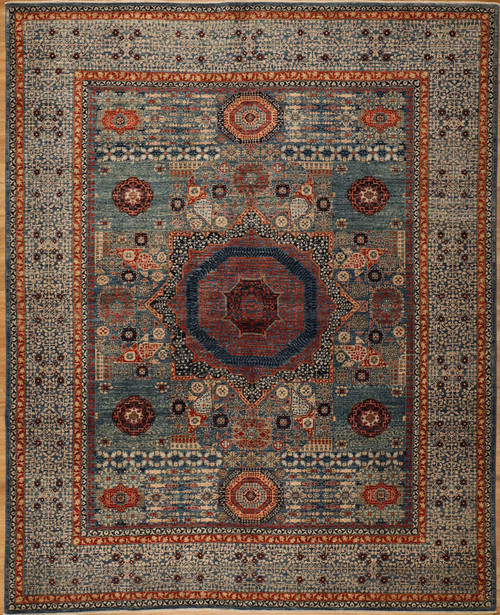 Traditional Mamluk design 8' x 9'10 carpet 