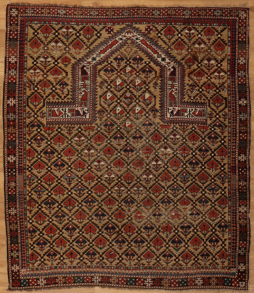 Antique Rugs Antique Caucasian Shirvon prayer rug 4'4"x4'10" 