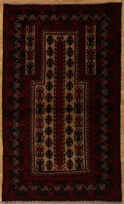 Tribal Rugs Afghan Baluch rug 2'9 X4'7 