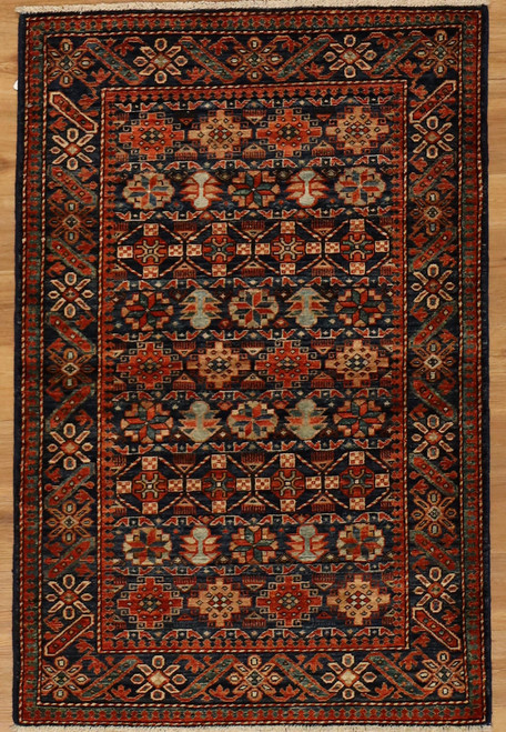 Tribal Rugs Geometric Navy-blue area rug 3'2 X 4'9 