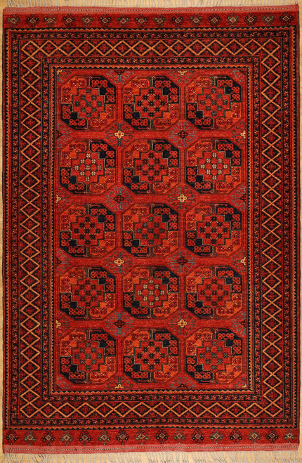 Turkmen Rugs Afghan vegetable dyes Turkmen design carpet 6'3x9' 