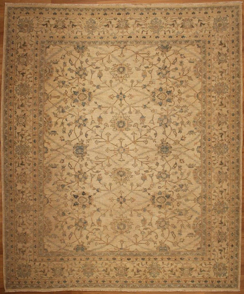  Transitional style light color room size hand knotted Rug (8'X9'8) 