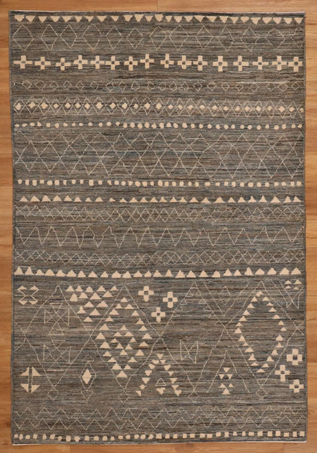 Contemporary Rugs contemporary ash and cream color carpet  4'1"x6'2" 