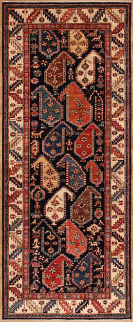 Colorful Paisley design wide runner 4' x 9'11"