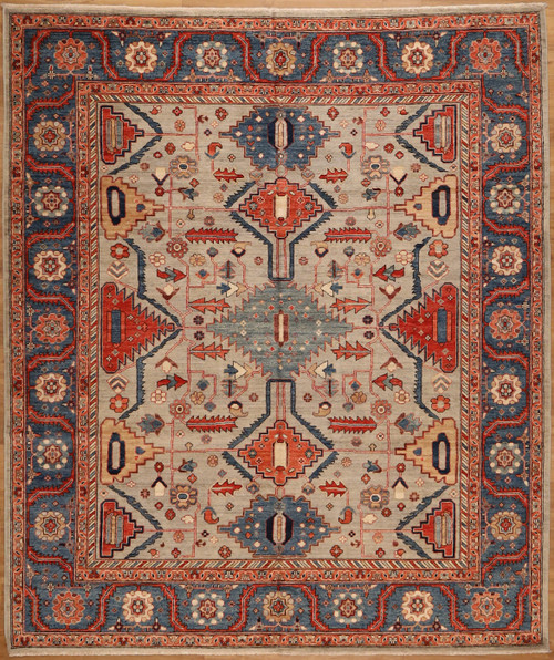 Bakhshyesh design Hand Knotted rug 8'1x9'7".