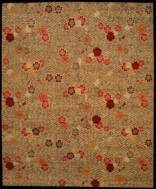 Modern Hand-woven Flower design carpet 8' x 9'9" 