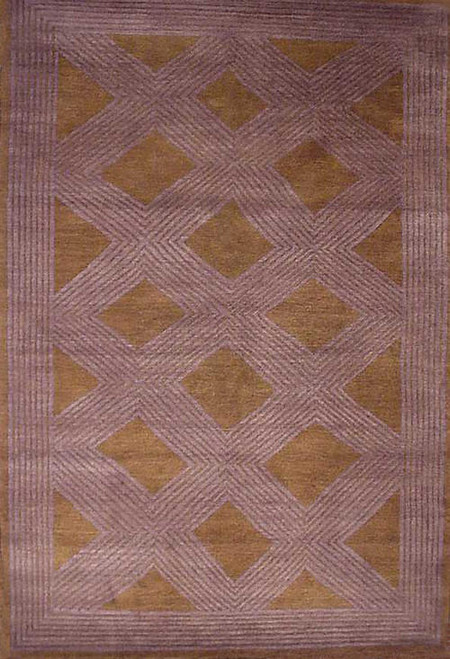 Mustard color hand woven Contemporary style carpet 5'11 X 9'2