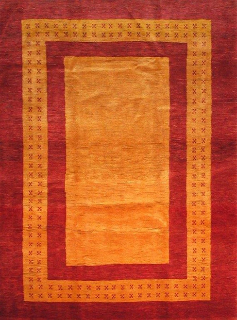 Modern Dark Yellow background simple design Hand knotted carpet 5' X 6'4 Modern Dark Yellow background simple design Hand knotted carpet 5' X 6'4