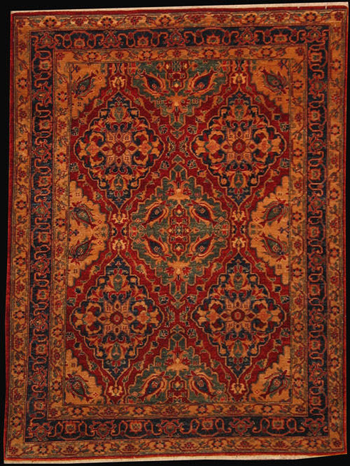 Traditional Red Background Tradition style carpet 4'11" X 6'6" 