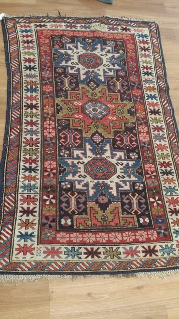 Antique Rugs Antique Caucasian Kazak Carpet 3'1 X 5'3 