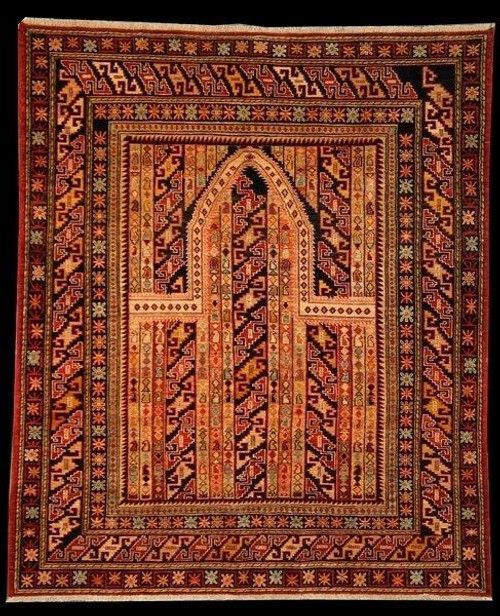 Afghan Oriental Rugs Hand woven Afghan prayer rug 5'2 X 6'3 