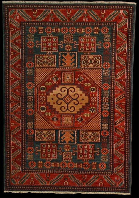 Tribal Rugs Hand woven Caucasian Kazak design rug 4' X 5'10 