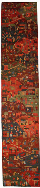 Tibet 2'7" X 13 Tibetan village Scene 