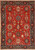 Heriz Design Rugs Red and navy blue heriz design carpet 6' X 8'7" 