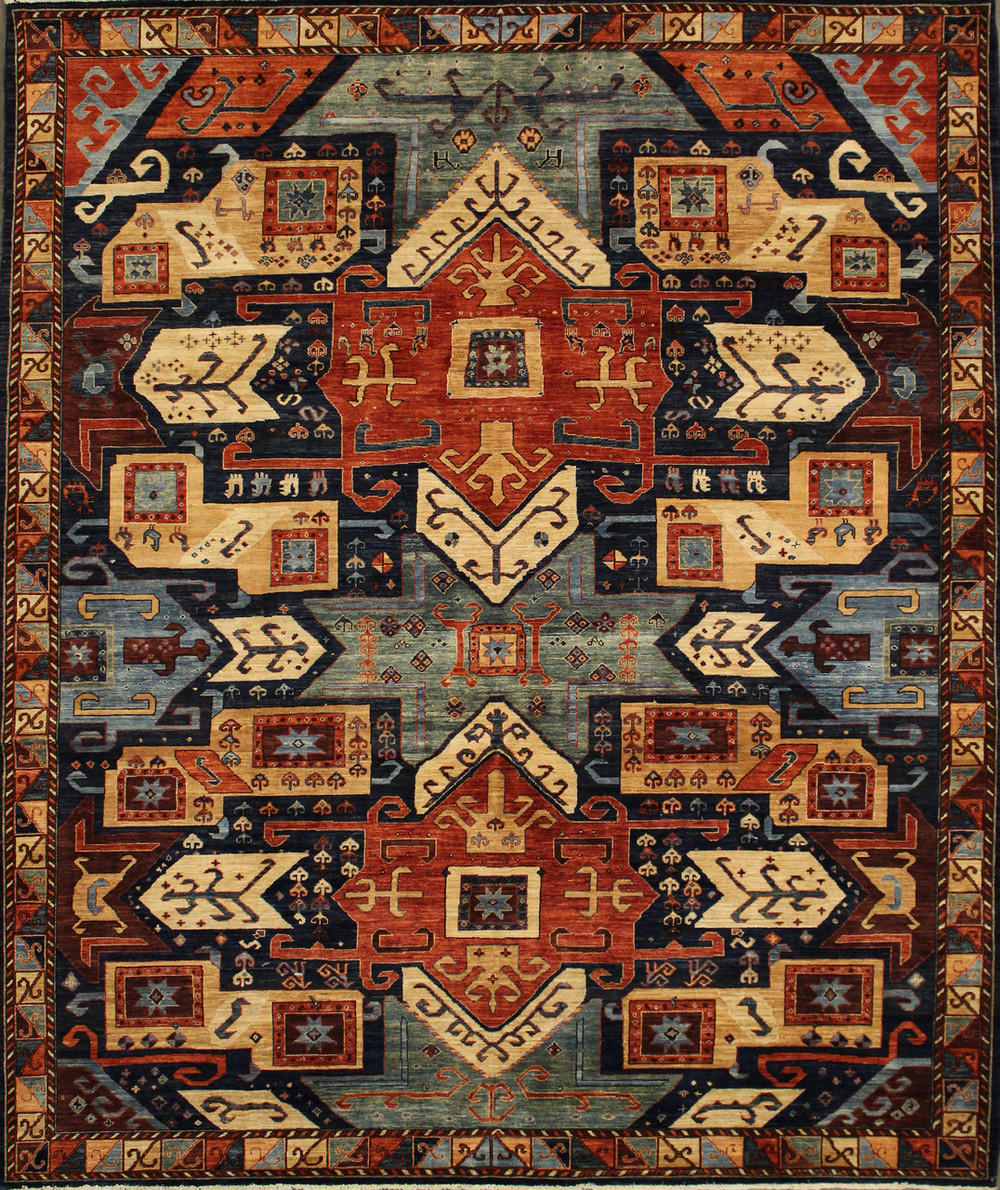 Kazak design Afghan Rug 8'2 x 9'7