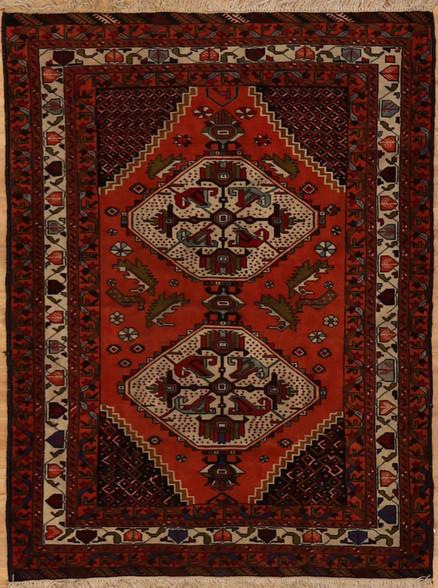Vantage Hand Knotted Tribal rug 4'4x5'8
