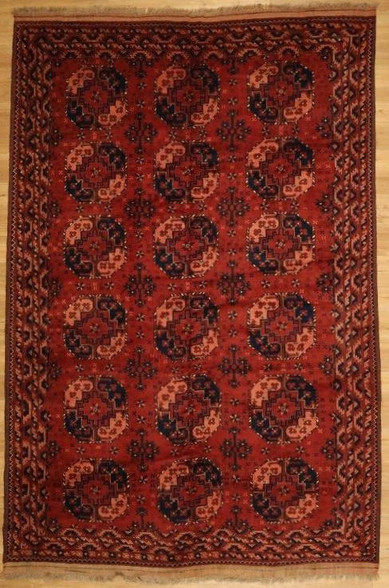 ラグ Turkmen rug Hand woven Afghan Turkmen Rug 6'8 X 9'11