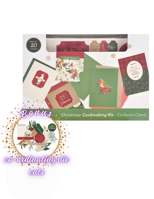 Cockatoo Carols Card Making Kit + Bonus Collectables Die‑Cuts │ 78 Piece Kit