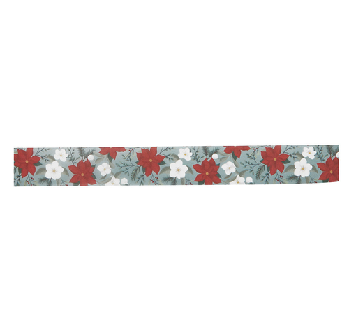 Red & White Poinsettias Printed Tape 