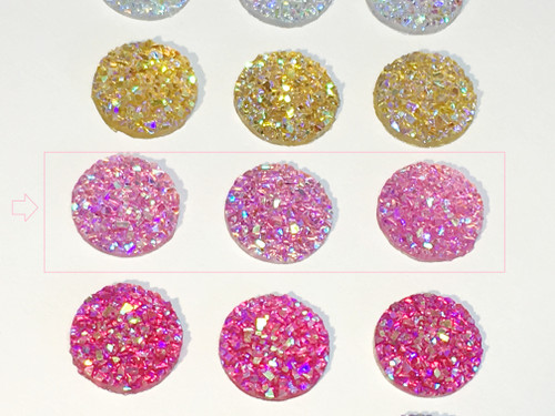 Light Pink Round Druzy Resin Gems│12mm 