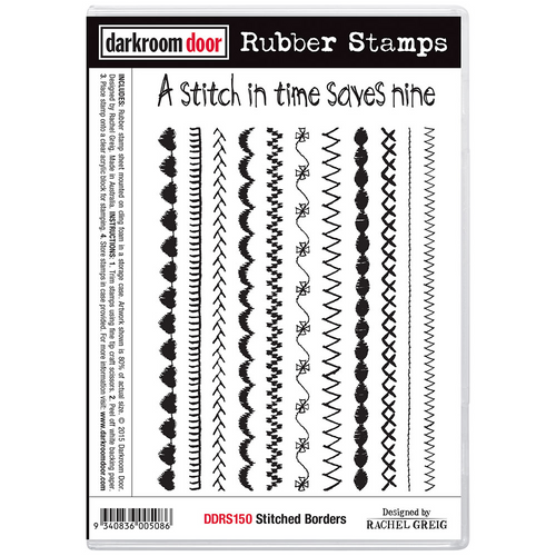 Rubber Stamp Set │Stitched Borders