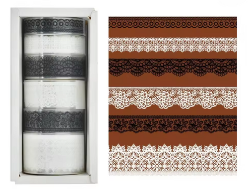 Decorative Lace PET Tape │Black & White